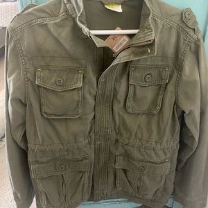 Crazy 8 cargo style jacket for girls size 14 olive green